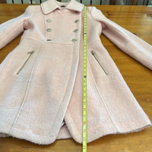 Guess Pink Double Breasted Bouclé Cutaway Coat - Picture 15 of 16